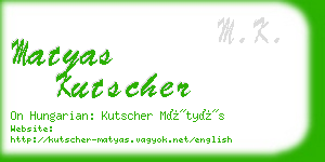 matyas kutscher business card